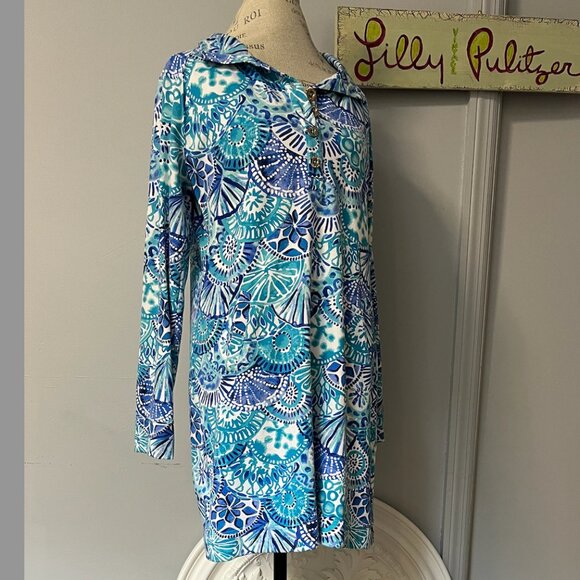 Lilly Pulitzer UPF 50+ Captain Popover TURQUOISE OASIS Dress - Picture 3 of 8
